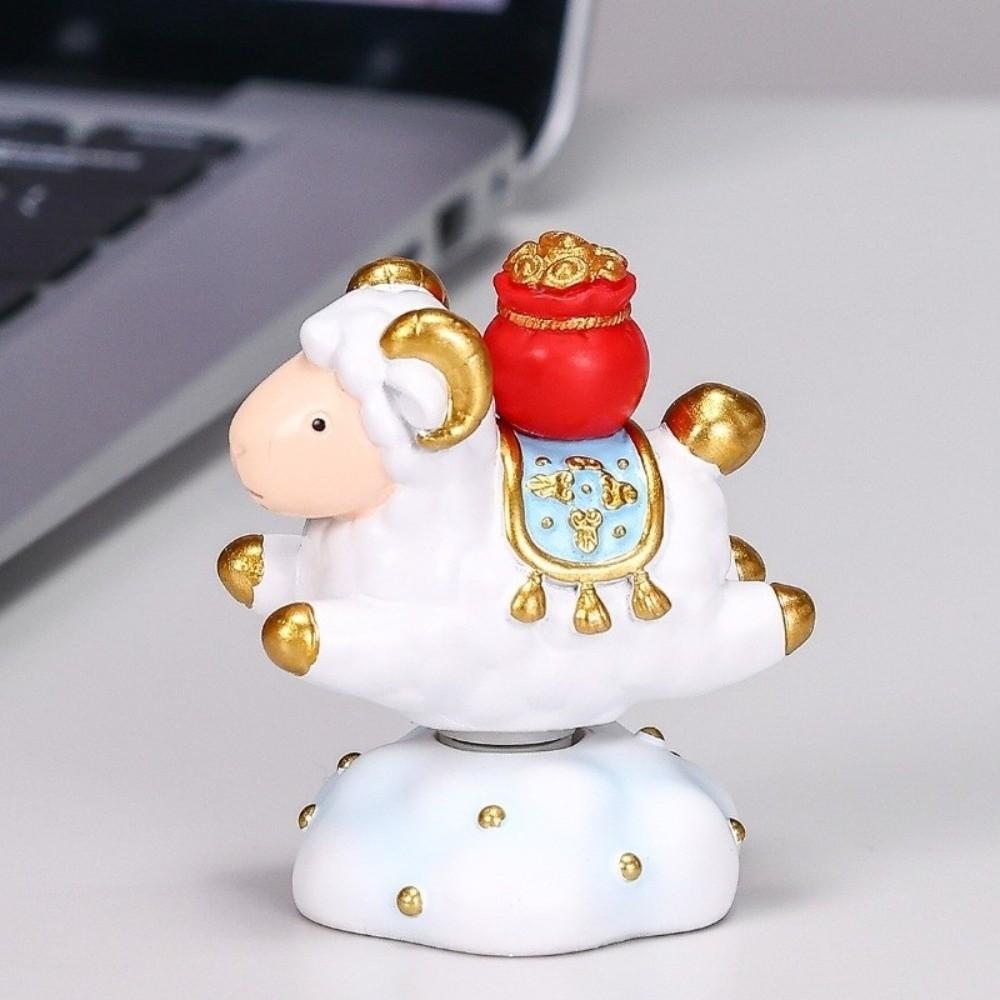Rotating Goat Figurine Chinese Style Zodiac Goat Ornament Auspicious Sheep Ornament Gift