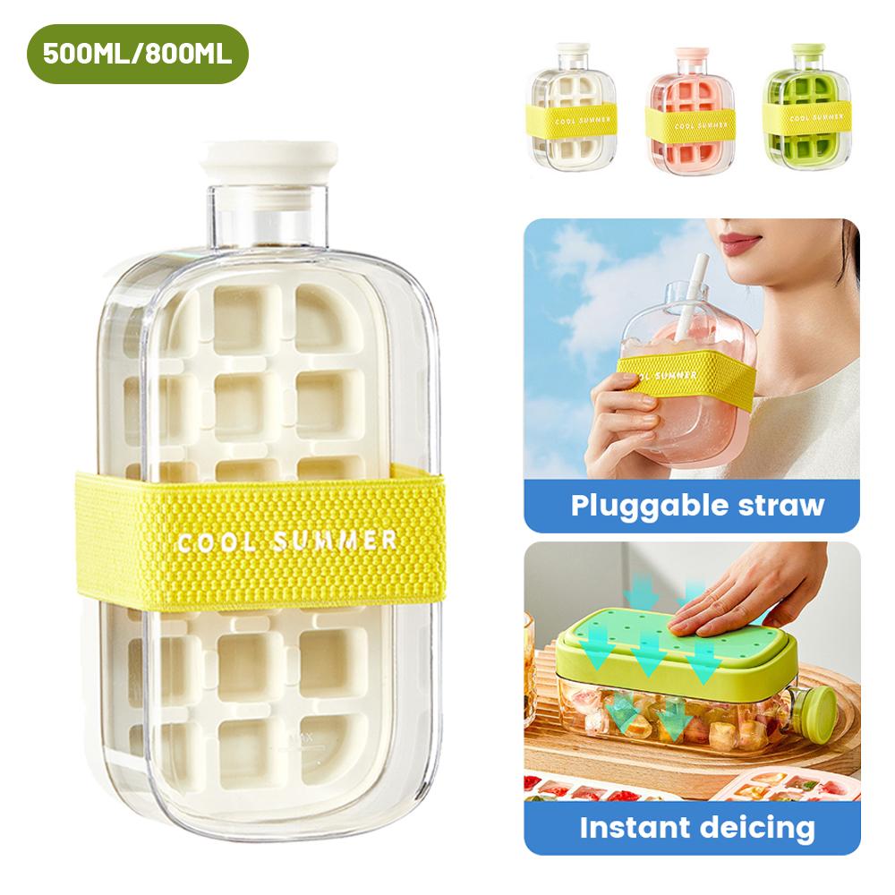 500ml/800ml Ice Cube Bottle Portable Silicone Freezer Ice Trays zero-contact pressure ice cube mold Whiskey Ice Cube Maker