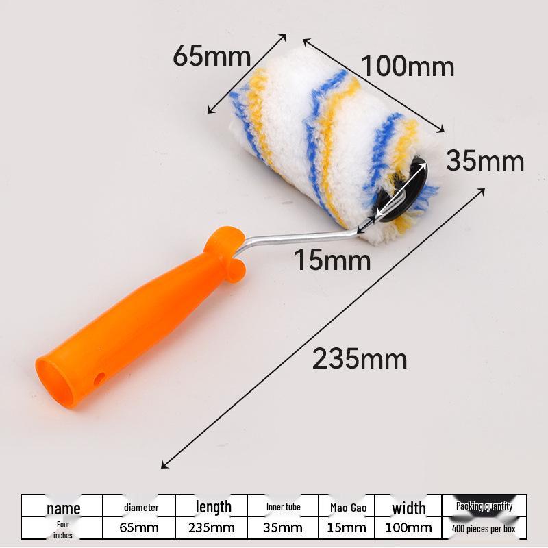 Multi-Size Latex Paint Roller Brush with Little Finger Handle, 4-inch & 9-inch