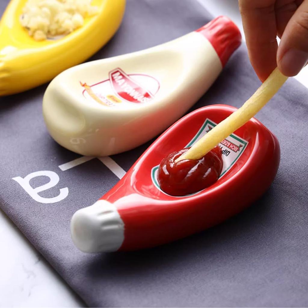 4.4 Inches Ketchup Dish Mustard Dish Salad Dressing Dish Mayonnaise Dish for Kitchen Home 4 Colors Ceramic Dipping Dish