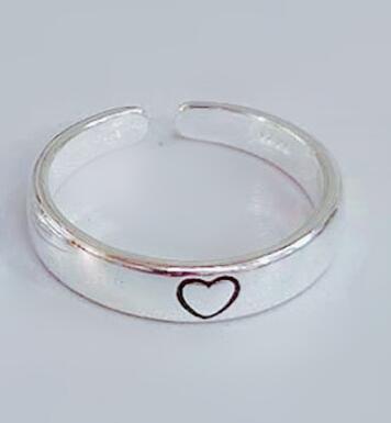 

Wish To Have One Heart Fashion 925 Sterling Silver Jewery Personality Heart Shaped Couple Exquisite Opening Rings TYB461