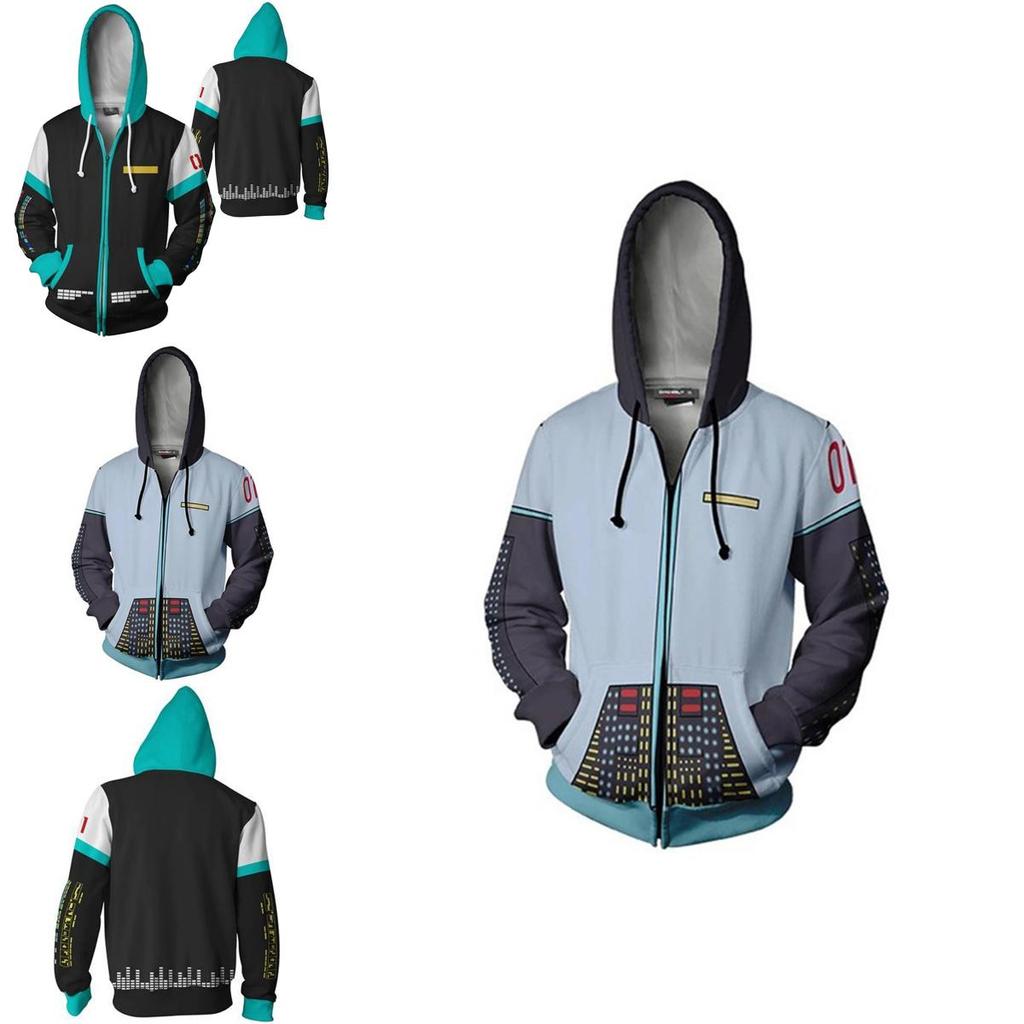 Gemütlicher Anime Hatsune Miku Vocaloid Hoodie mit lebhaftem 3D-Grafikdesign für Komfort