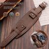 20 22 24mm Bund Strap Men's Watch Band Vintage Cowhide Cuff Watchband Bracelet Deep Brown Black Light Brown Color Watch Strap