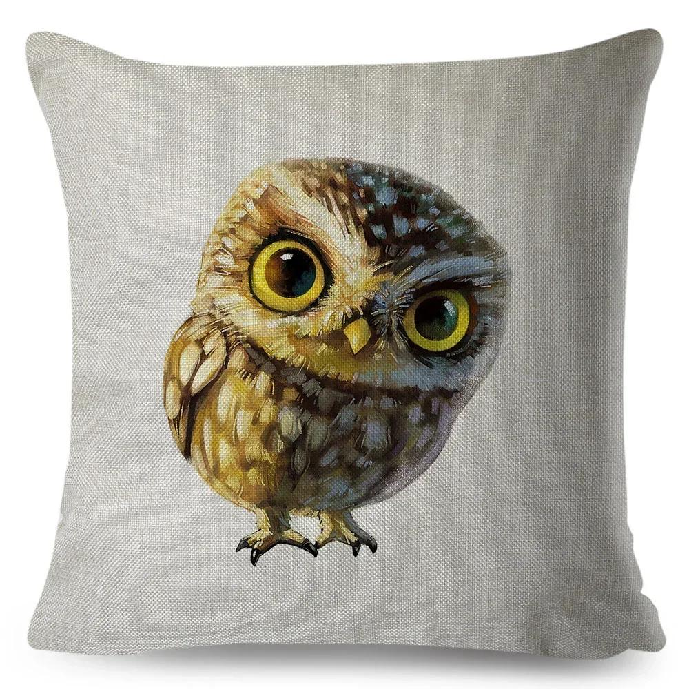 Cute Cartoon Animal Pillowcase Watercolor Animal Cushion Cover Living Room Bedroom Sofa Linen Decorative Pillowcase