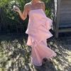 Women's spring new, European and American, fashionable and elegant casual loose suspender dress