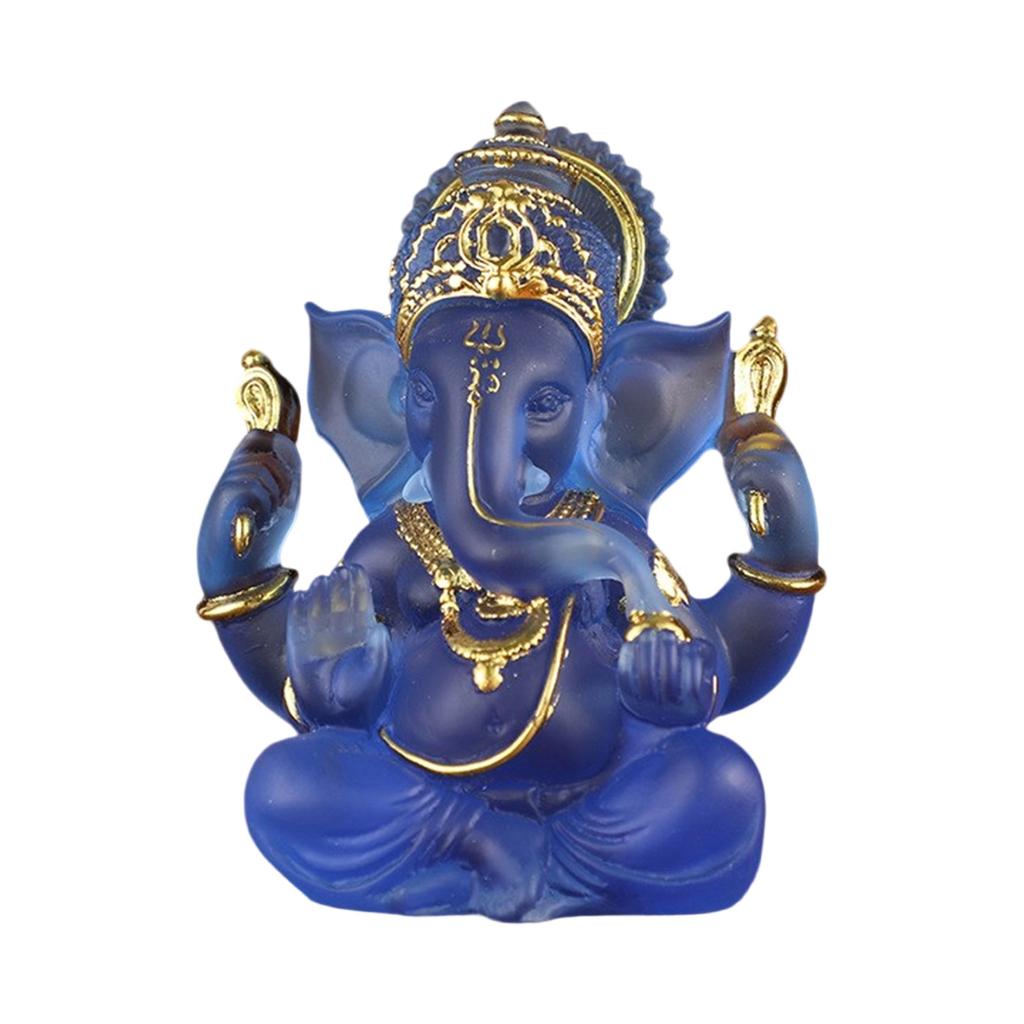 Detailed Ganesha Statue Resin Craft Spiritual Home Decoration Office Sculpture Hindu God Figurine Elephant God Model