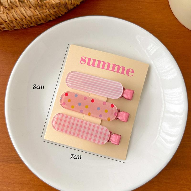 3Pcs/Set Candy Color Hair Bang Clip Summer Hairpin Acrylic Barrette Hair Side Clamp For Girl Hair Accessories
