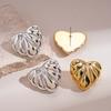Acrylic Love Texture Silver Needle Stud Earrings Cold Wind Personalized Earrings