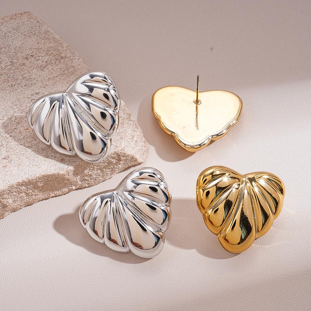 Acrylic Love Texture Silver Needle Stud Earrings Cold Wind Personalized Earrings
