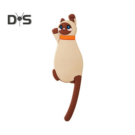 Fridge Sticker with Hook High Toughness 3D Realistic Cartoon Cat Design Refrigerator Sticker Decorative Fridge Accessory
