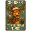 Vintage Tin Sign Christmas Reindeer Metal Wall Art Home Decor 8x12