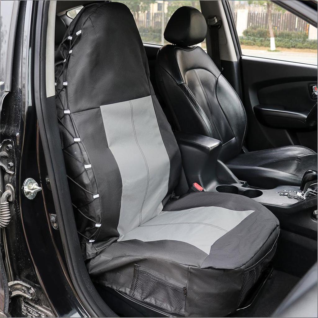 Car Front Seat Cover with Back Organizer Auto Seat Protector for Gym Workout Running Swimming Beach and Hiking