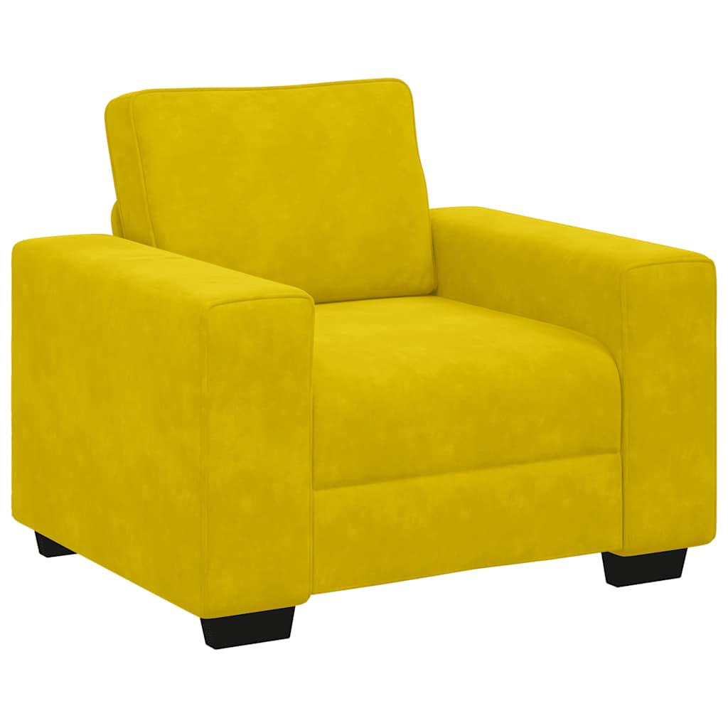 Yellow Armchair 100x77x82 Cm Velvet