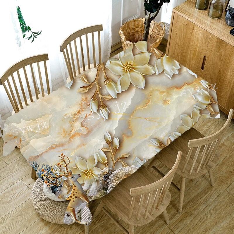 Beautiful Floral Pattern Tablecloth Bouquet Landscape Rectangular Tablecloth Birthday Party Dinner Home Decor Accessories