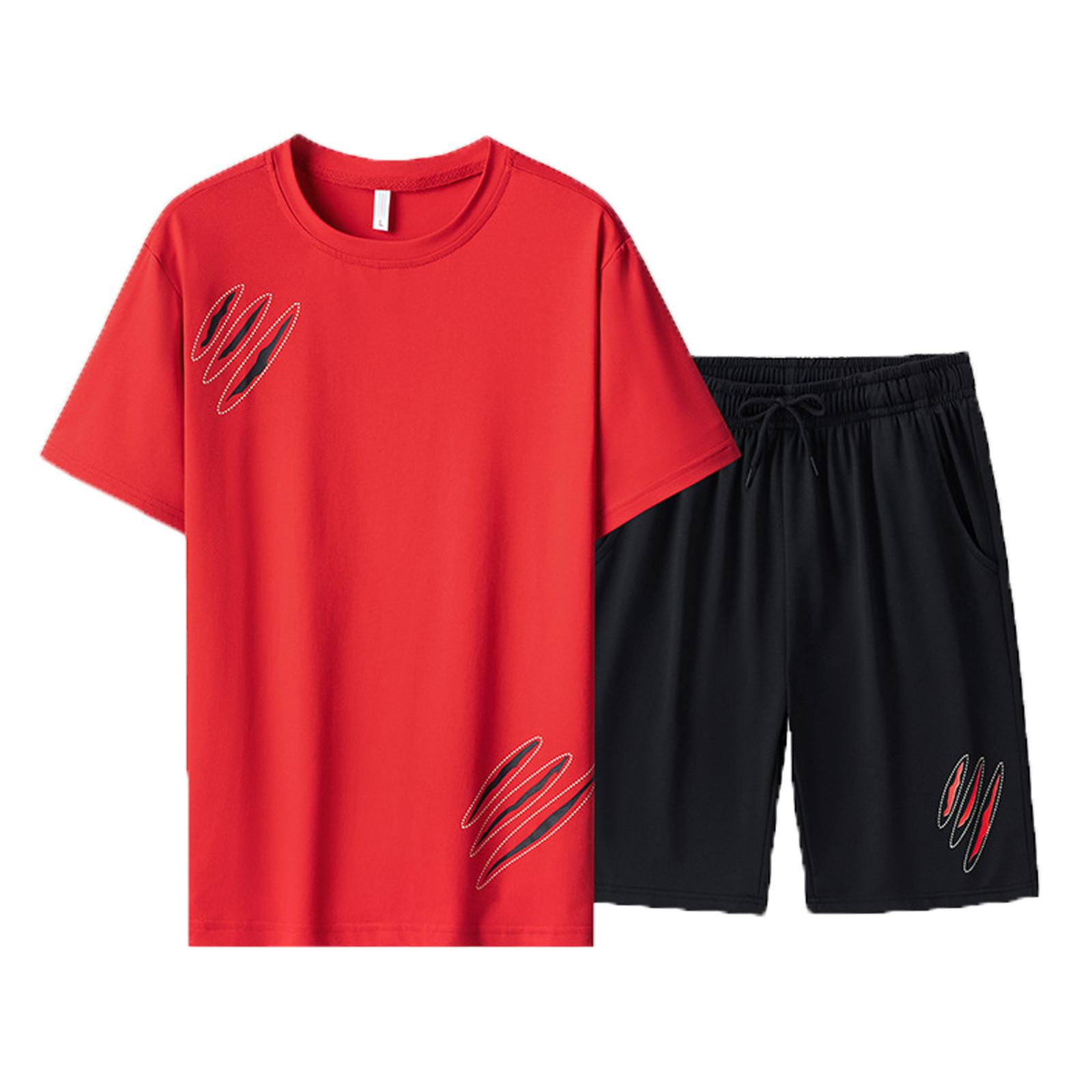 

Мужская летняя хлопковая футболка с круглым вырезом, приталенная футболка, крутая базовая футболка, толстовка XXXXL красный