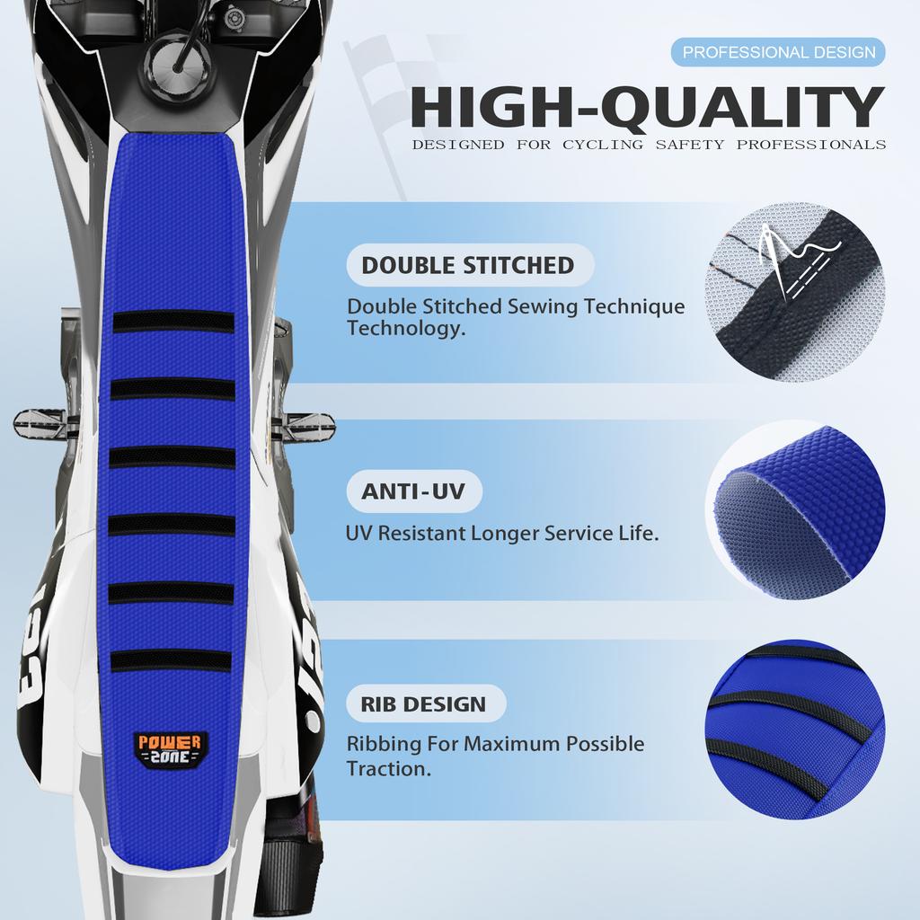Powerzone Universal Ribbed Seat Covers Soft Motorcycle Dirt Bike Seat Cushion For SXF EXC KXF CRF YZF WR TC TE EC