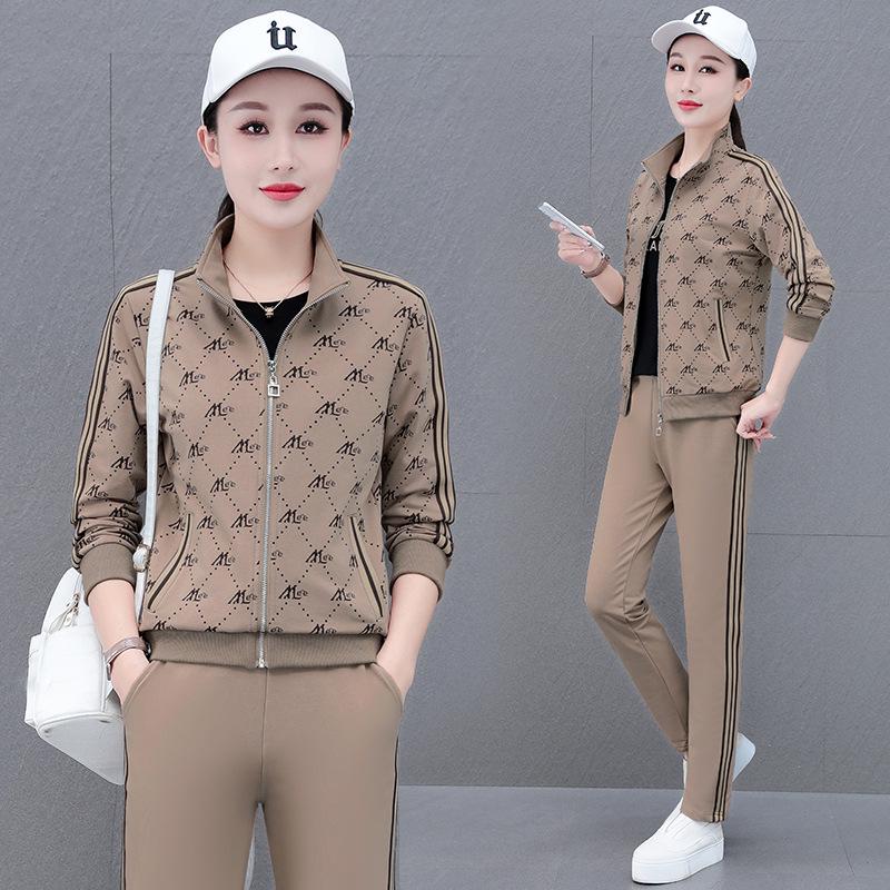 Khmer Damen Freizeit Sportanzug - Cardigan & Sweatpants Set für Frühling/Herbst