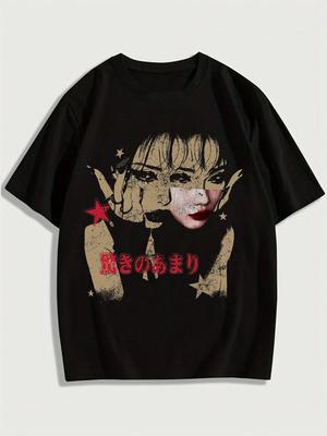Japanese Portrait Pattern T-Shirt Unisex Summer Luxury Fashion Brand Plus Size Top Casual Short Sleeve Streetwear T-Shirt