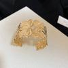 Metal Texture Geometric Flower Opening Bracelet Cold Wind Trend Personality Temperament Bracelet Design Sense Niche Jewelry