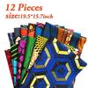 12 African Fabric Cut Craft Patchwork Scraps, 50x40cm, Cloths, Supplies, DIY, Handmade,