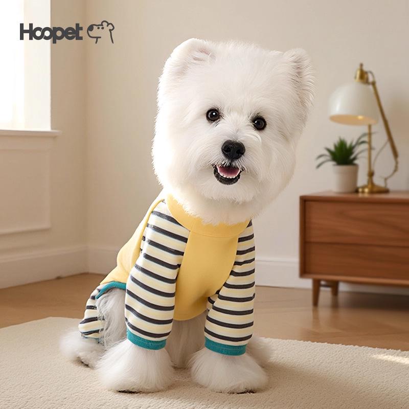 

Hoopet Полосатая четырехлапая одежда для улицы для щенков и котят - Теплая одежда для корги, французских бульдогов, собак и кошек L - Back Length 35CM, 13-17 lbs