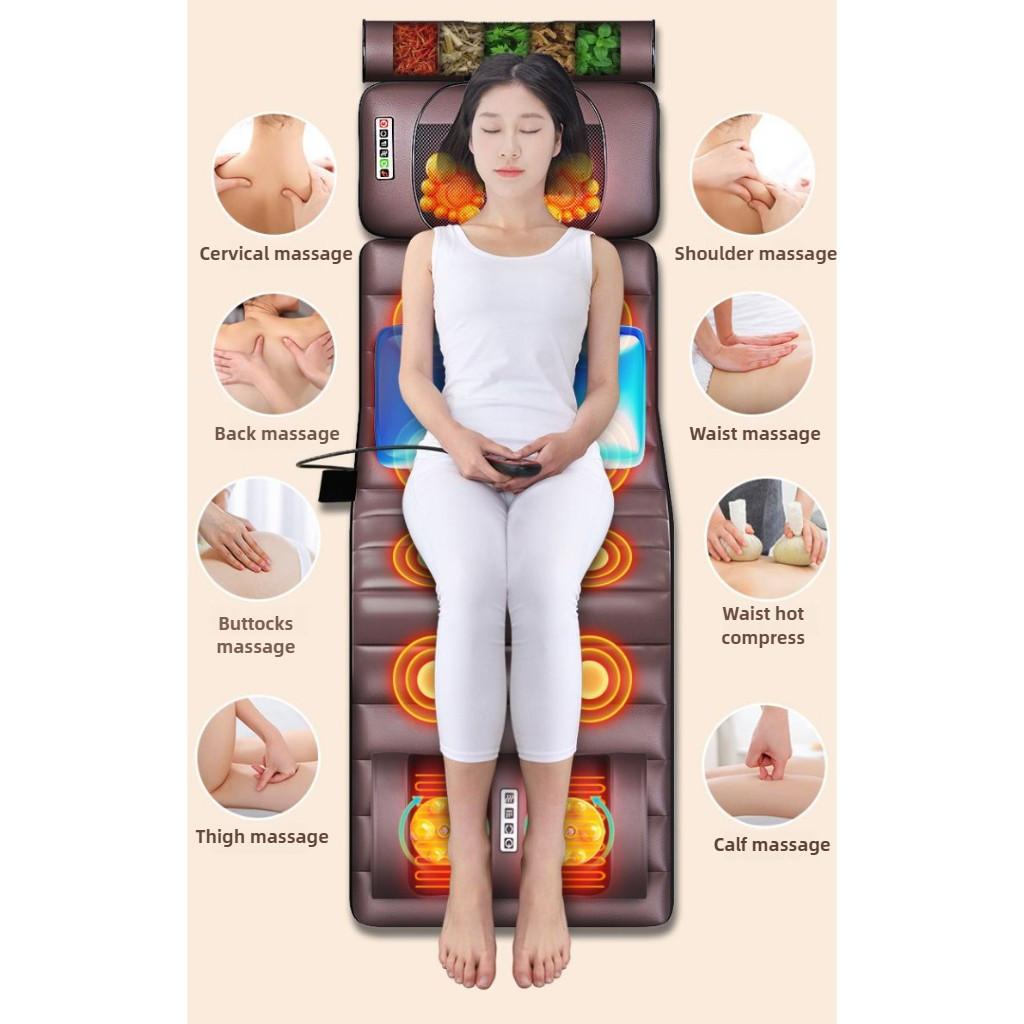 Multifunctional Full Body Heating Massage Mat 10 Vibration Motors Massage Pad 3 Vibration Intensity Back Massager