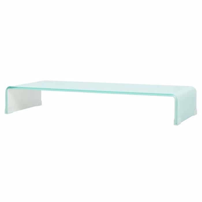 VidaXL Meuble TV / pour moniteur 90 x 30 x 13 cm Verre Blanc
