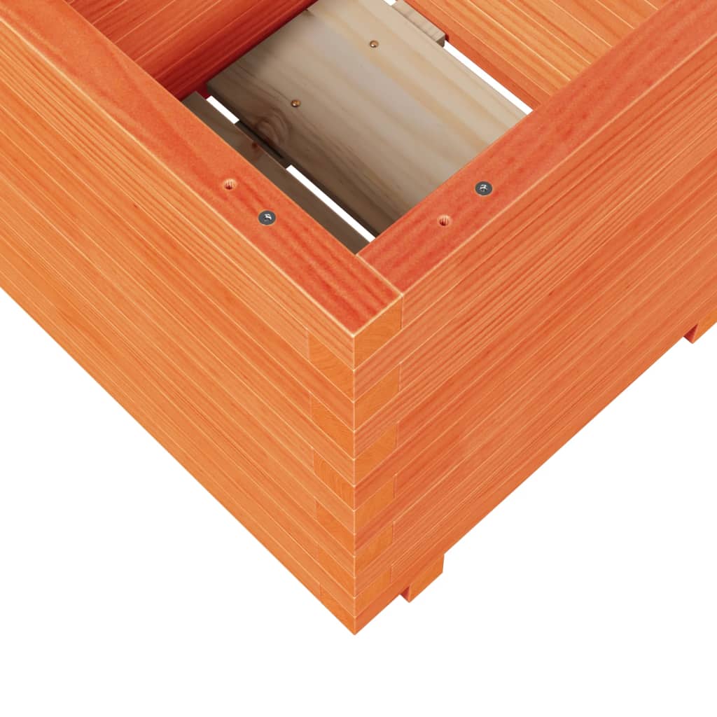 Plant Pot Wax Brown 50 X 50 X 49.5 Cm Solid Pine Wood