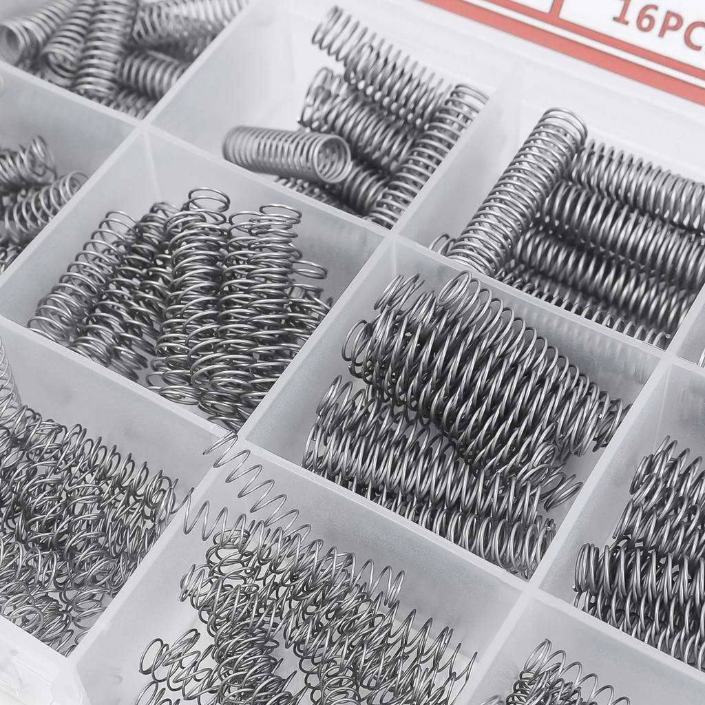 15 Size Stainless Steel Springs Assortment Kit Metal Mini Compression/Extension/Torsion Spring DIY Workshop Home Repairs Tools