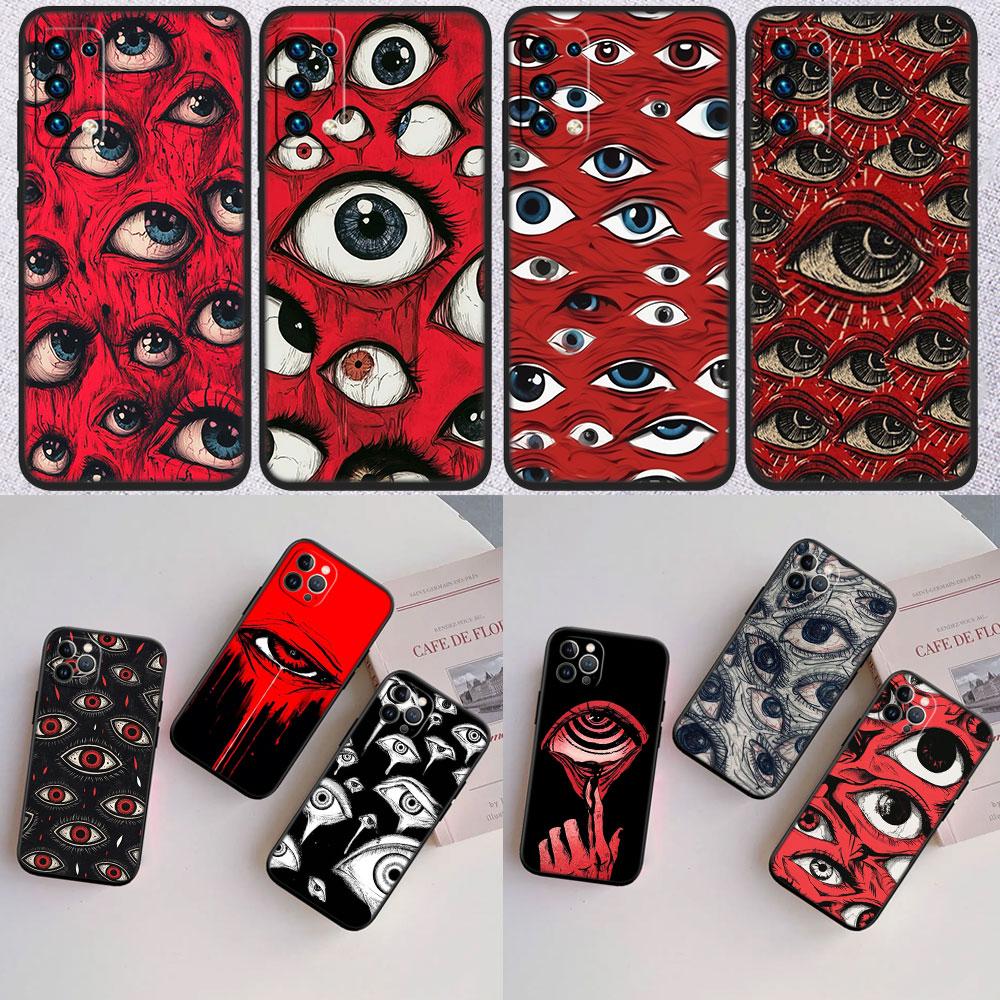 IK62 Spooky Scary Face Eyes New High-End Shell Phone Case for iPhone SE X XS XR 16E 17 11 Pro Max 8 7 6 6s Plus Air