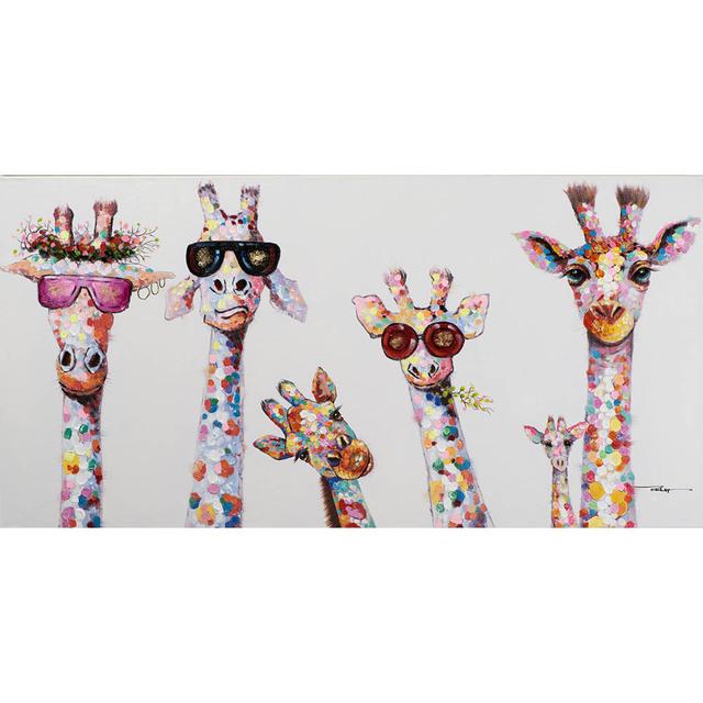 Animal Canvas Painting Cute Cartoon Giraffes Posters and Prints Oil Pictures for Modern Living Room Cudros Decoration No Frame