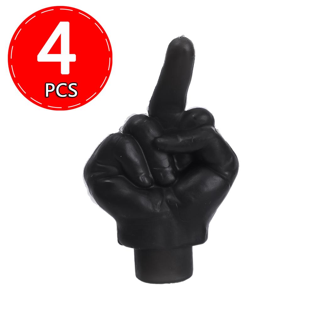Luminous Valve Caps Middle Finger Style Tire Valve Dust Caps Dustproof Tire Cap Fluorescent Night Glowing Valve Stem Caps Decors