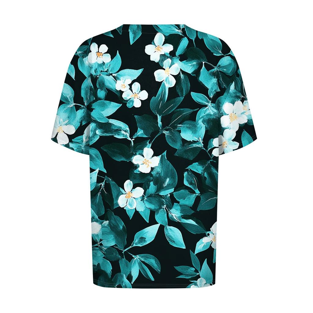 Women's Retro Printed Fashion Casual Round Neck Short Sleeve T-Shirt Top