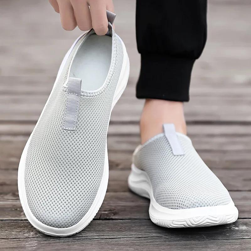 Men's Sneakers Comfortable Lightweight Soft Half Slipper Flat Running Shoes Outdoor Casual Sports Shoes