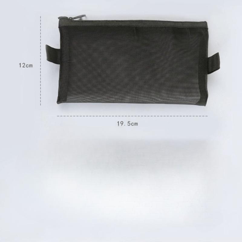 1 Piece Large Capacity Mesh Pencil Case Portable Zipper Stationery Bag Student Stationery Pencil Organizer Pencil Case