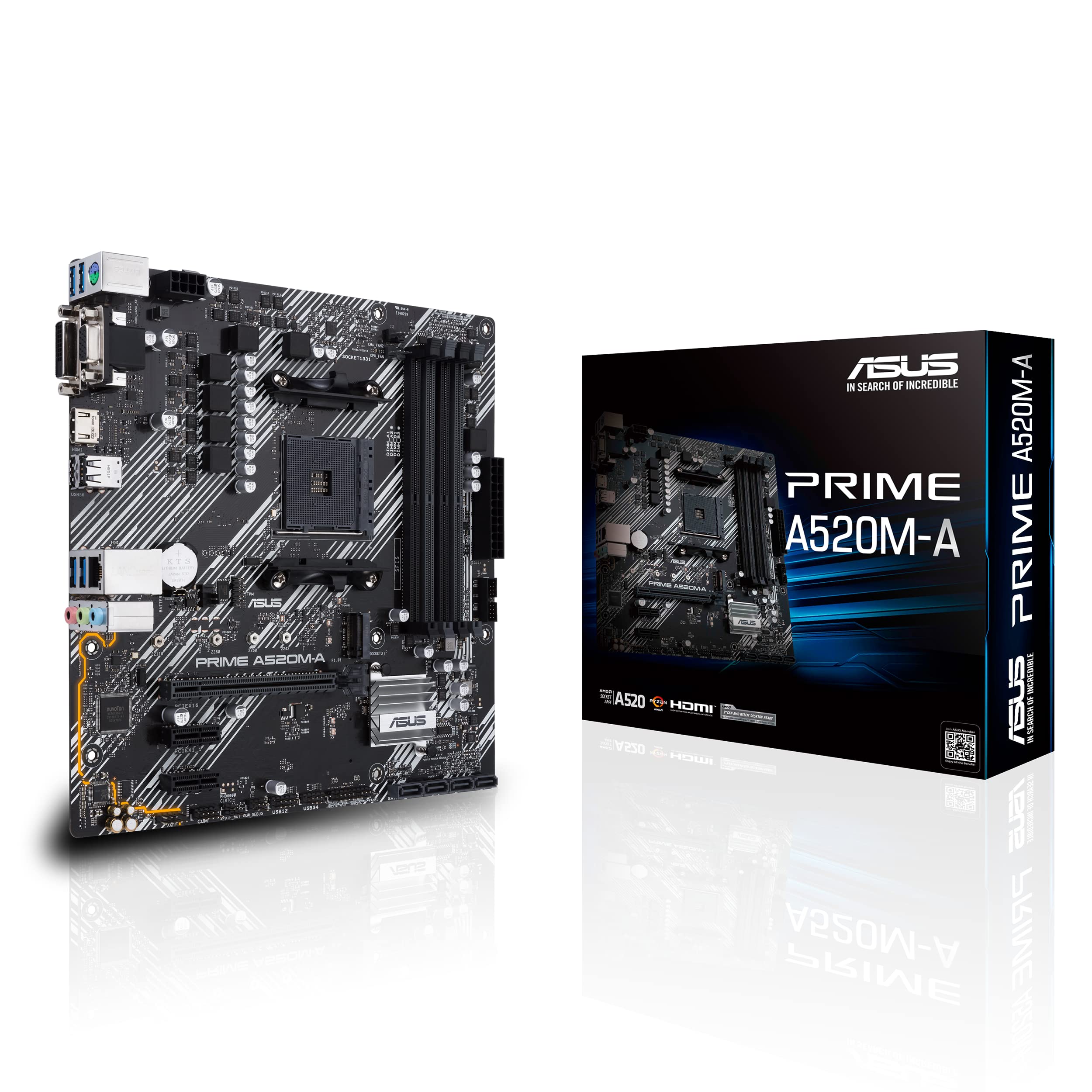 

ASUS AMD A520 equipped with Socket AM4 compatible motherboard PRIME A520M-A [MicroATX]