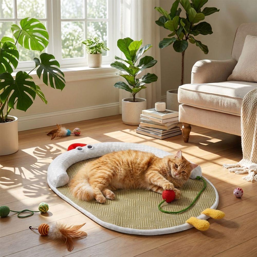 Neck Support Pet Cooling Mat Anti-slip Puppy Kennel Cartoon Pet Nest Mat Household