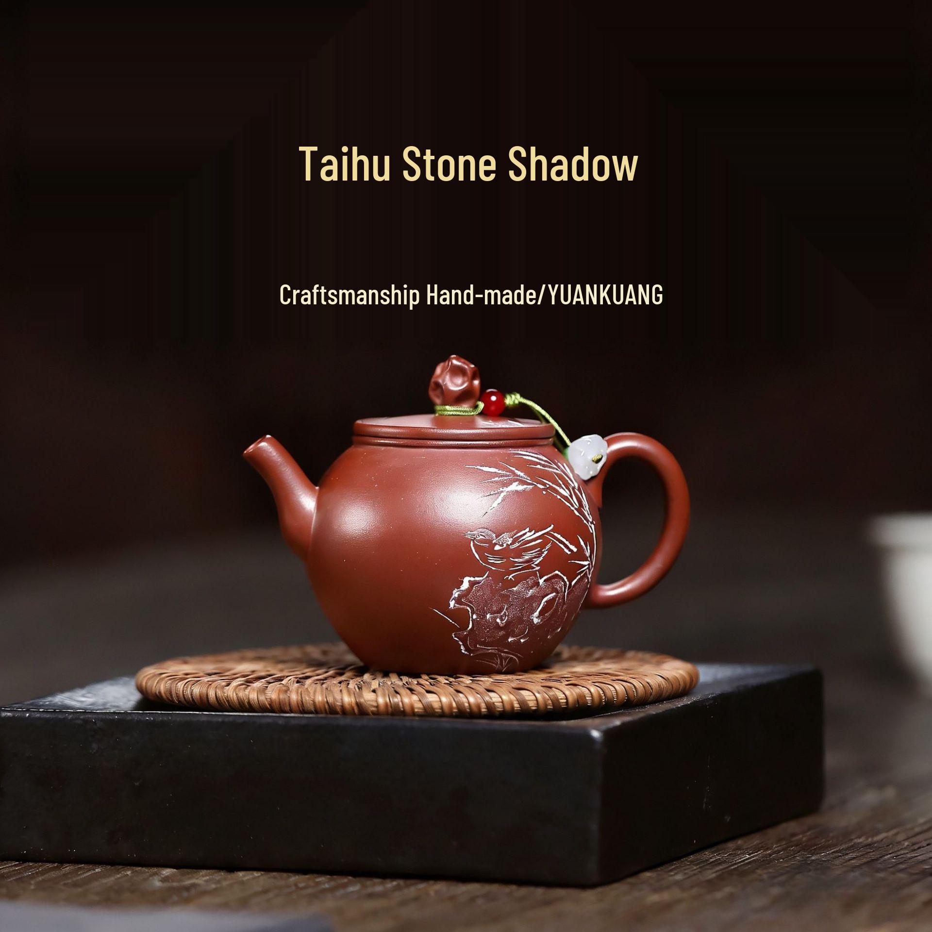 Yixing Zisha Teapot with Taihu Stone Design - Semi-Handmade, Breathable, Popular Kung Fu Tea Set 140ml