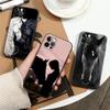 Fille à chevaux Animaux Chevaux noirs Coque de téléphone Pour Apple iPhone 16e 16 15 14 13 12 11 Pro Max XR XS 7 8 Plus SE2 Coque Étuis en Silicone