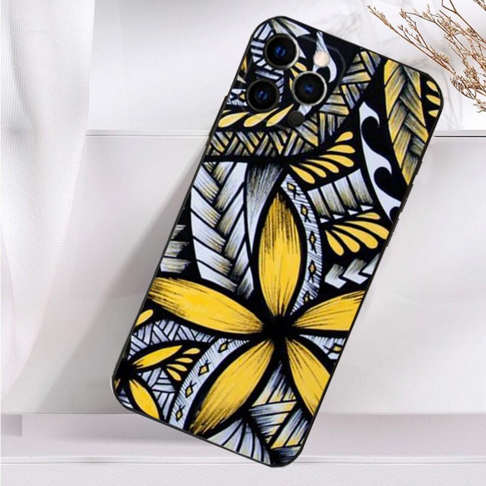 Maori Tribal Polynesia Phone Case For iPhone 16,15,14,13,12,11 Plus,Pro Max,XS,X,XR,SE,Mini,8,7 Soft Silicone Black Cover