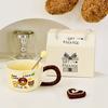 Souvenir Girls Cute Ceramic Mug with Spoon Water Cup Practical Cup Baking Couple Gift Small Gift