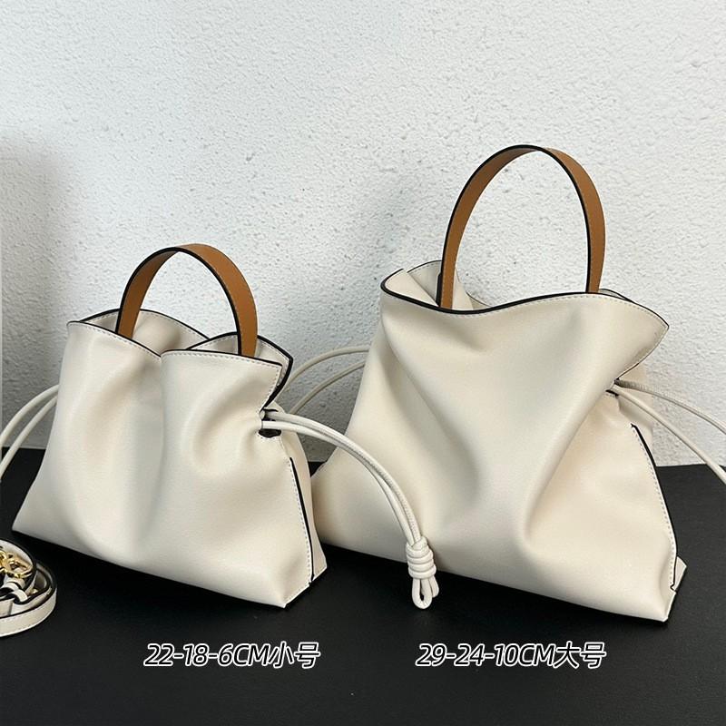 2023 Luojia New Style Blessing Bag Hand-held Cross-body Solid Color Dumpling Drawstring Bucket High-quality Texture Simple