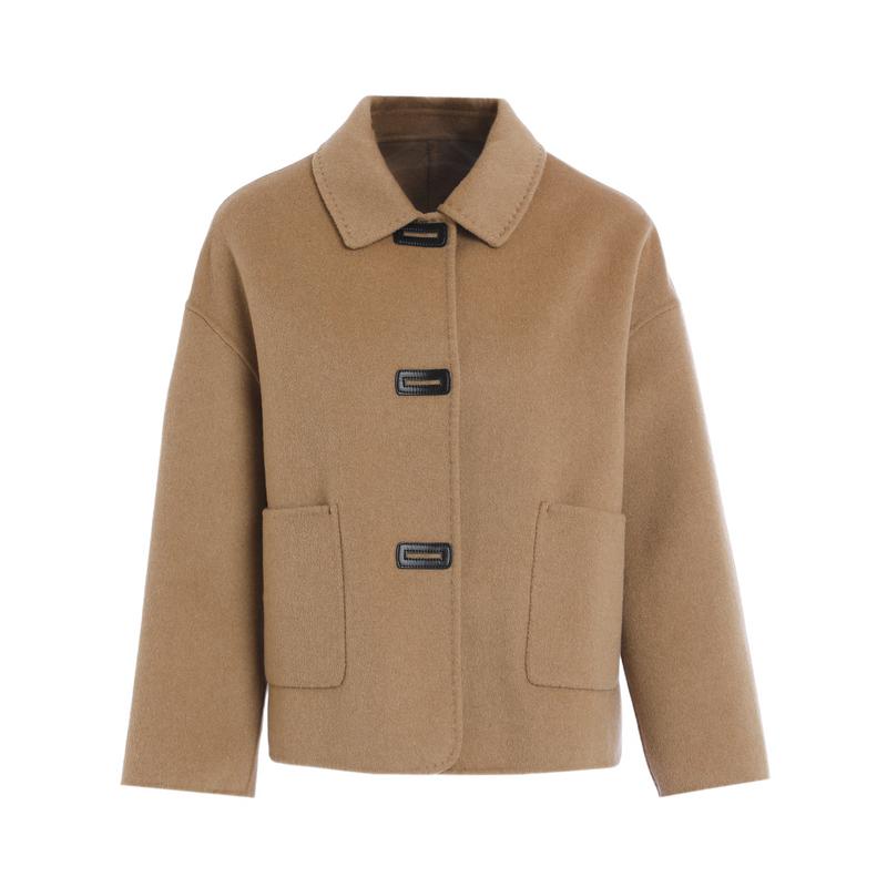 Fashionable Wool Double-Sided Lapel Jacket for Women