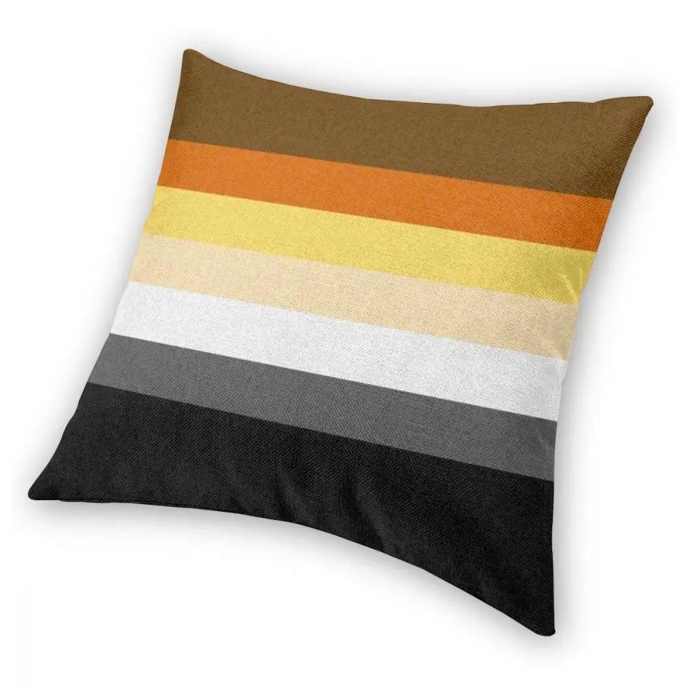 Gay Bear Pride Flag Throw Pillow Cover Decorative Pillow Casual Cushion Covers