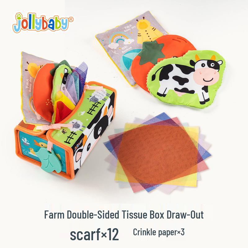Jollybaby Early Learning Tear-Proof Tissue Box Toy for Babies 0-1 Year