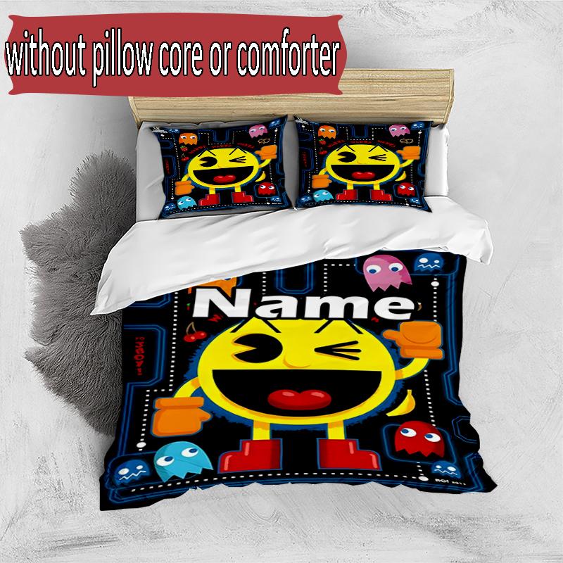 3pcs Duvet Cover Set (1*Duvet Cover + 2*Pillowcase, Without Core), Custom Name PAC Pattern Bedding Set, Home Bedroom Decor Gift