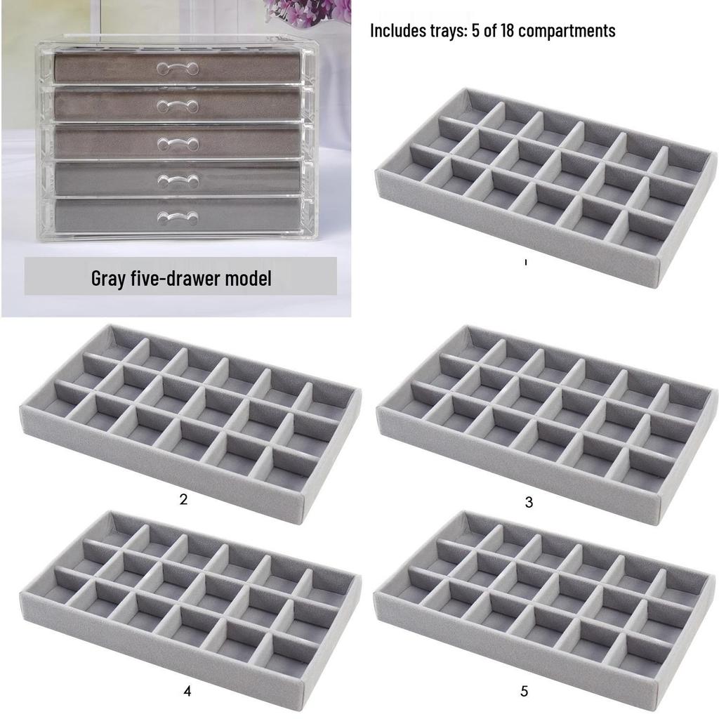 Wielopoziomowe pudełko na biżuterię na kolczyki i małe przedmioty - Przechowywanie i organizacja w domu