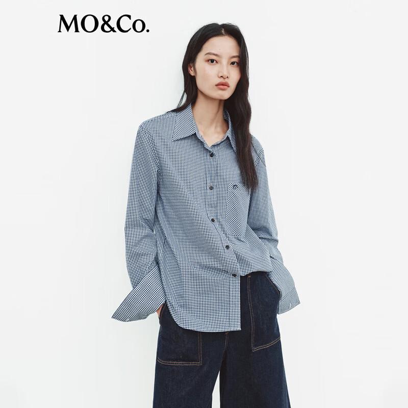 MO&Co. Women's Brushed Cotton Long-Sleeved Shirt