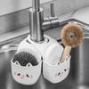 1pcs White Hanging Basket Soft Snap Fastener Faucet Sponge Holder Silicone Drainage Basket For Sink Faucet Hanging Storage Bag