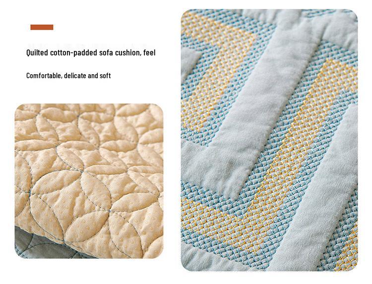 2024 Non-Slip All-Cotton Sofa Cushion Cover for Solid Wood Sofa - Four Seasons Universal Design